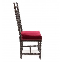 Purytanskie krzesła z tralką. Drewno toczone i lakierowane. 4 szt. Hiszpania